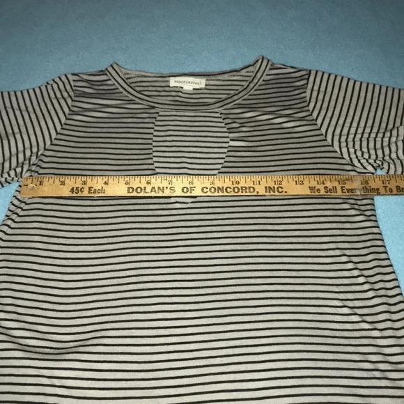 DANCE & MARVEL cutout chest striped top slinky short sleeve stretchy NEW size S - Picture 6 of 8